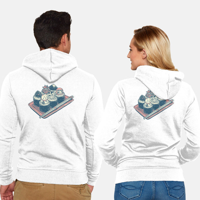 Sushi Family-Unisex-Zip-Up-Sweatshirt-glitchygorilla