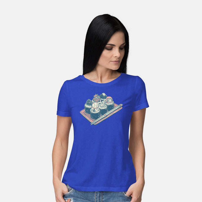 Sushi Family-Womens-Basic-Tee-glitchygorilla