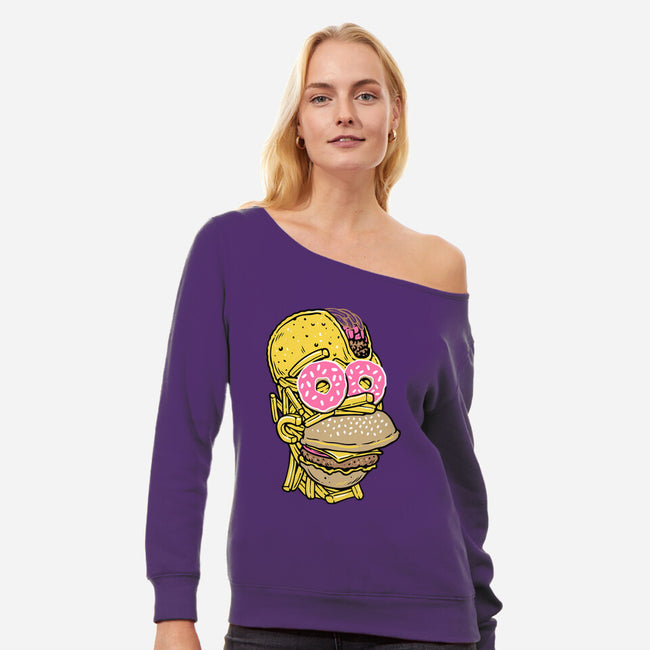 Snack Head-Womens-Off Shoulder-Sweatshirt-glitchygorilla