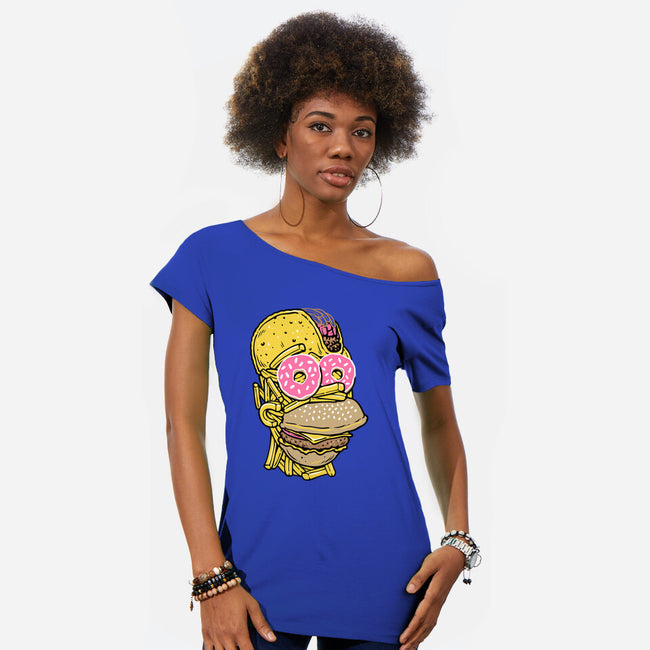 Snack Head-Womens-Off Shoulder-Tee-glitchygorilla