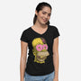 Snack Head-Womens-V-Neck-Tee-glitchygorilla