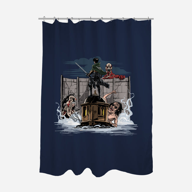 Wanderer Above The Sea Of Titans-None-Polyester-Shower Curtain-zascanauta