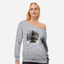 Wanderer Above The Sea Of Titans-Womens-Off Shoulder-Sweatshirt-zascanauta