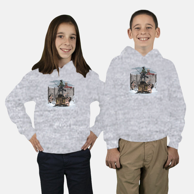 Wanderer Above The Sea Of Titans-Youth-Pullover-Sweatshirt-zascanauta