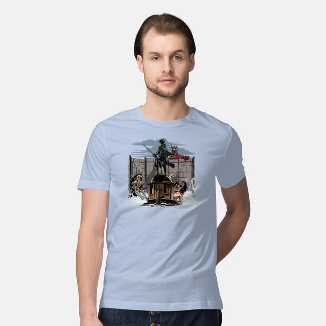 Wanderer Above The Sea Of Titans-Mens-Premium-Tee-zascanauta