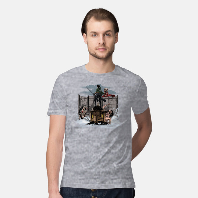 Wanderer Above The Sea Of Titans-Mens-Premium-Tee-zascanauta