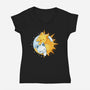 Sun Moon Kitten-Womens-V-Neck-Tee-Vallina84