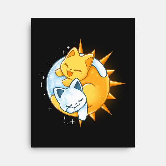 Sun Moon Kitten-None-Stretched-Canvas-Vallina84