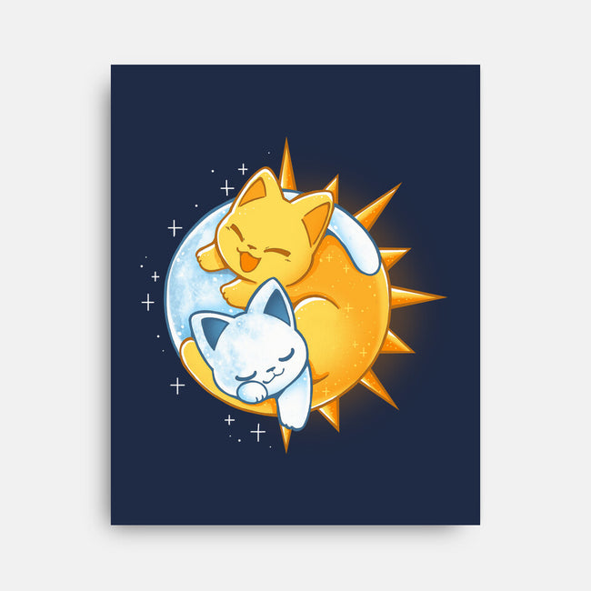 Sun Moon Kitten-None-Stretched-Canvas-Vallina84