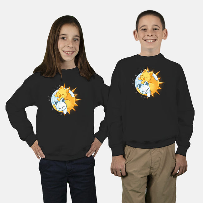 Sun Moon Kitten-Youth-Crew Neck-Sweatshirt-Vallina84