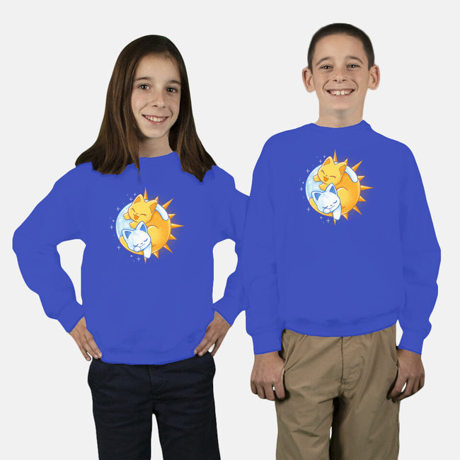 Sun Moon Kitten-Youth-Crew Neck-Sweatshirt-Vallina84