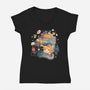 Tiny Gamers-Womens-V-Neck-Tee-eduely