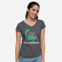 Bookasaurus-Womens-V-Neck-Tee-NemiMakeit