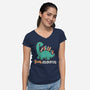 Bookasaurus-Womens-V-Neck-Tee-NemiMakeit