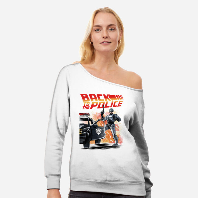 Back To The Police-Womens-Off Shoulder-Sweatshirt-zascanauta