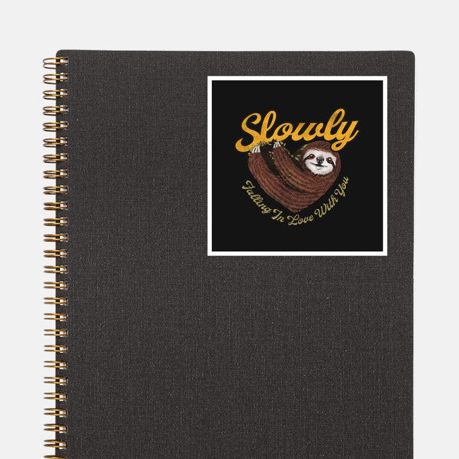 Slowly In Love Sloth-None-Glossy-Sticker-dandingeroz