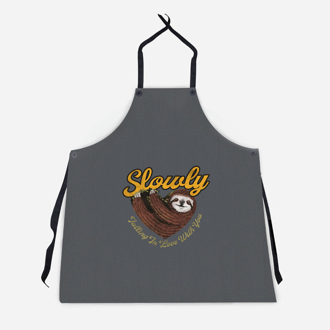 Slowly In Love Sloth-Unisex-Kitchen-Apron-dandingeroz