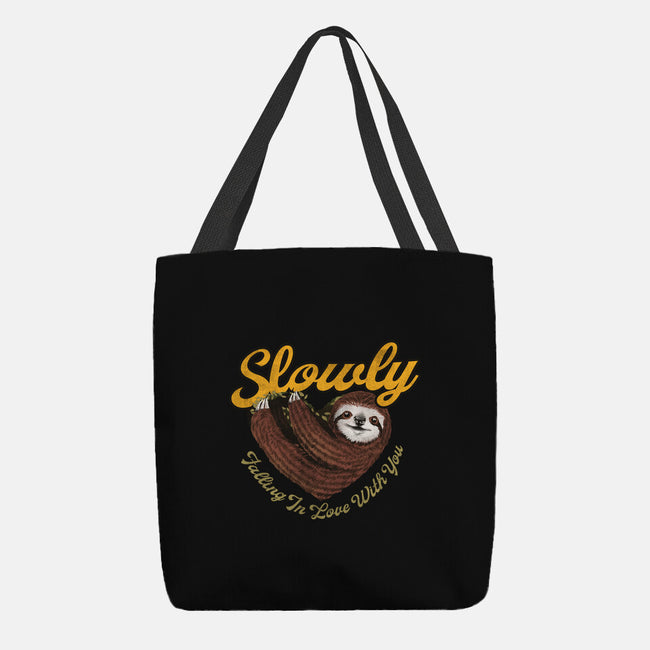 Slowly In Love Sloth-None-Basic Tote-Bag-dandingeroz