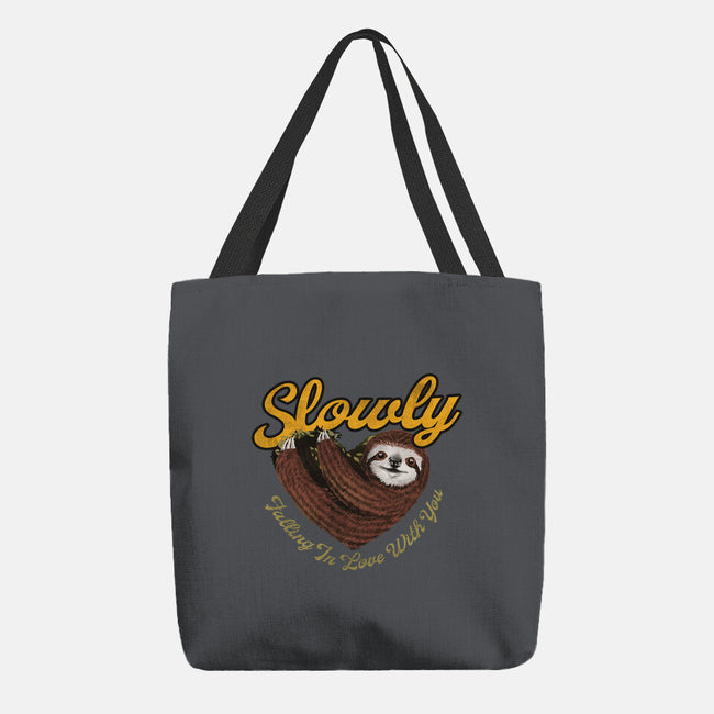 Slowly In Love Sloth-None-Basic Tote-Bag-dandingeroz