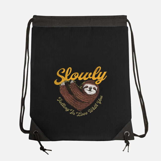 Slowly In Love Sloth-None-Drawstring-Bag-dandingeroz