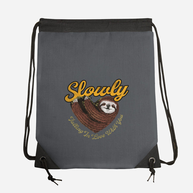 Slowly In Love Sloth-None-Drawstring-Bag-dandingeroz