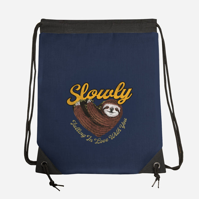 Slowly In Love Sloth-None-Drawstring-Bag-dandingeroz