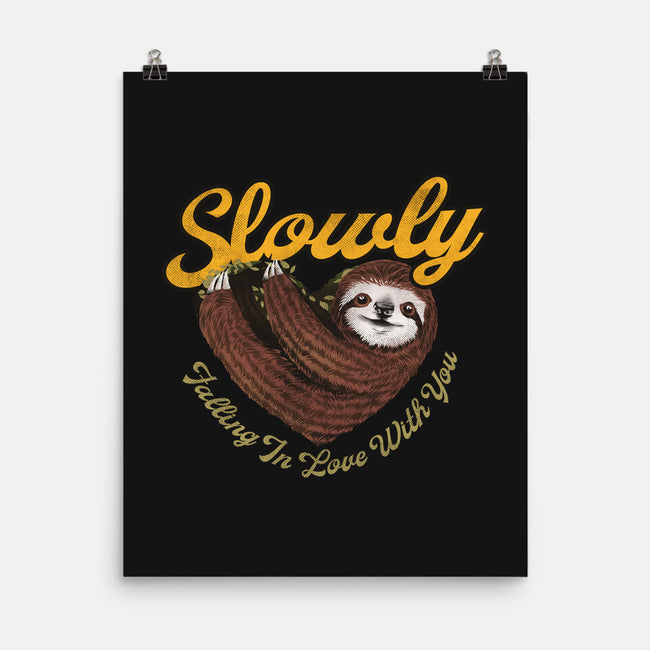 Slowly In Love Sloth-None-Matte-Poster-dandingeroz