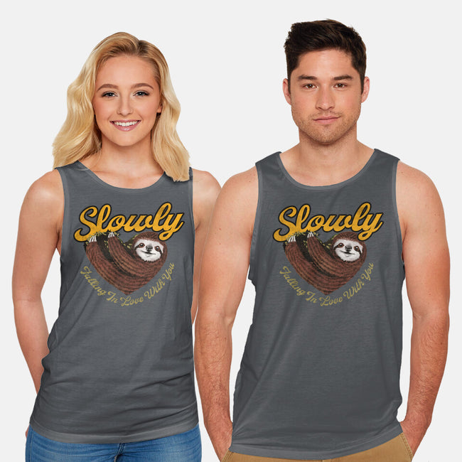 Slowly In Love Sloth-Unisex-Basic-Tank-dandingeroz