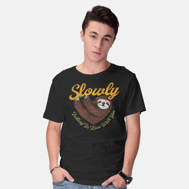 Slowly In Love Sloth-Mens-Basic-Tee-dandingeroz