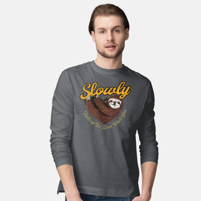 Slowly In Love Sloth-Mens-Long Sleeved-Tee-dandingeroz