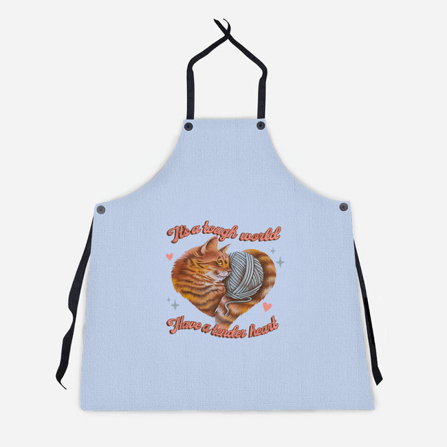 Tender Heart Cat-Unisex-Kitchen-Apron-dandingeroz