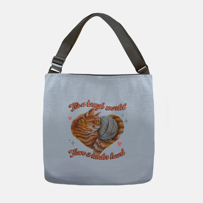 Tender Heart Cat-None-Adjustable Tote-Bag-dandingeroz