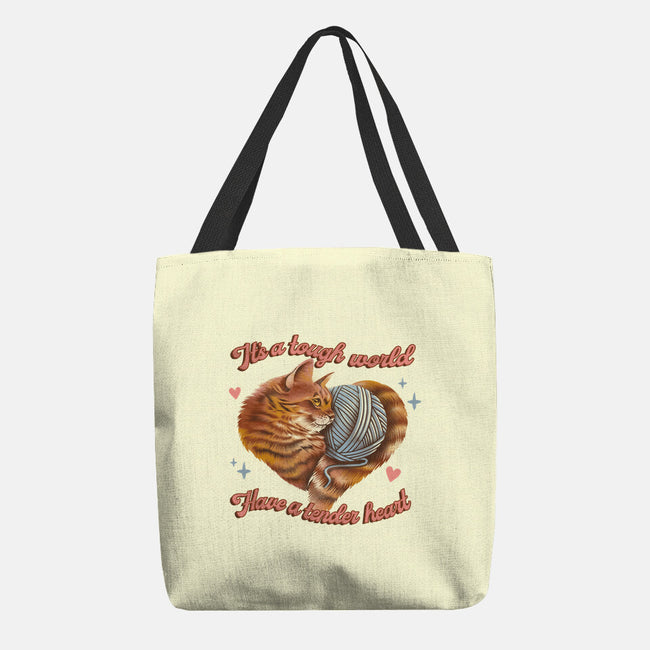 Tender Heart Cat-None-Basic Tote-Bag-dandingeroz