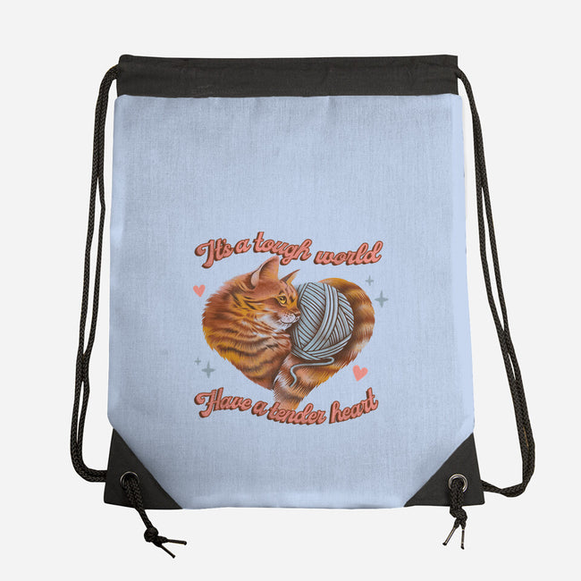 Tender Heart Cat-None-Drawstring-Bag-dandingeroz