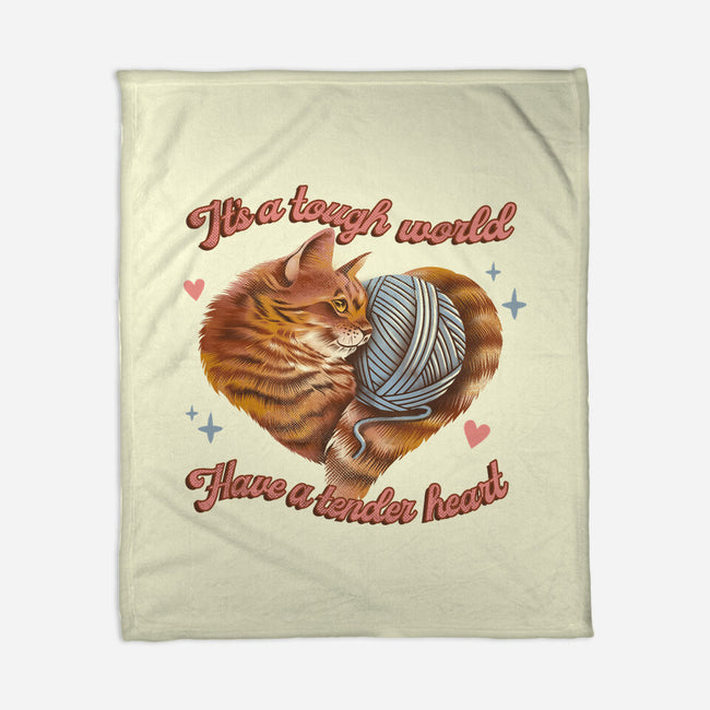 Tender Heart Cat-None-Fleece-Blanket-dandingeroz