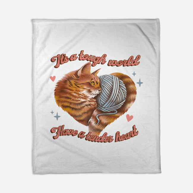 Tender Heart Cat-None-Fleece-Blanket-dandingeroz