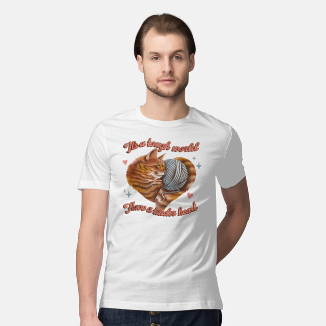 Tender Heart Cat-Mens-Premium-Tee-dandingeroz