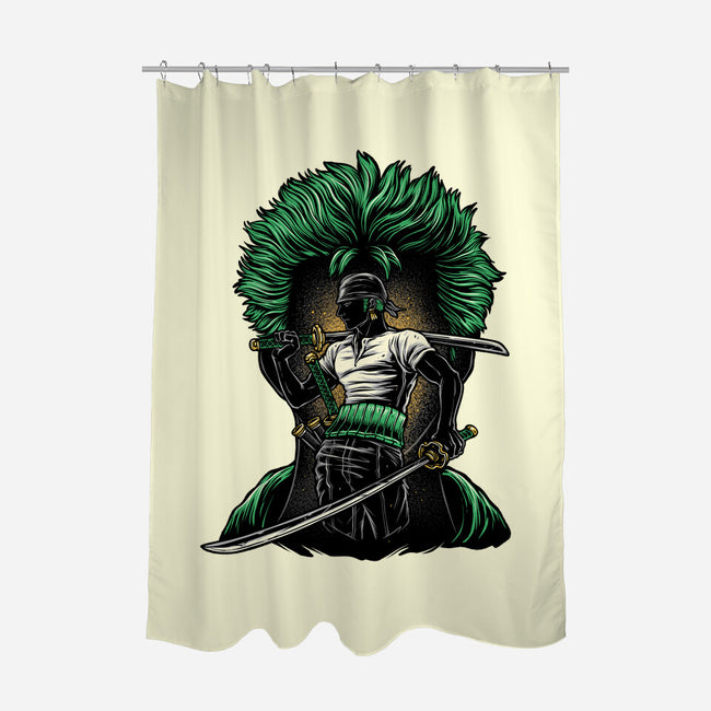 Pirate Hunter Fury-None-Polyester-Shower Curtain-glitchygorilla