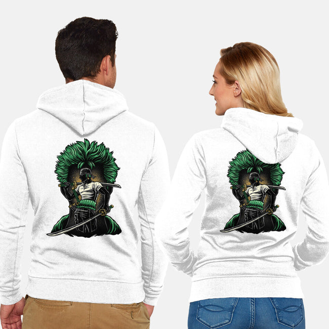 Pirate Hunter Fury-Unisex-Zip-Up-Sweatshirt-glitchygorilla