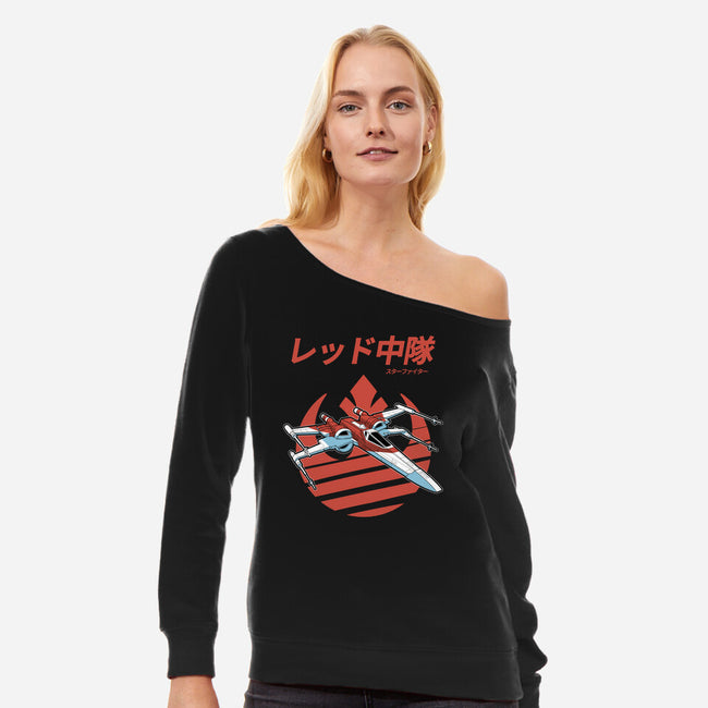 X-Wing Starfighter-Womens-Off Shoulder-Sweatshirt-Astrobot Invention