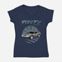 Time Travel Adventure 2-Womens-V-Neck-Tee-Astrobot Invention