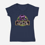 Purple Friend-Womens-V-Neck-Tee-glitchygorilla