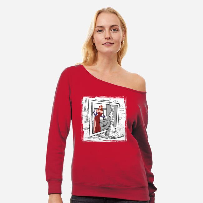 Take On Me Jessica-Womens-Off Shoulder-Sweatshirt-zascanauta