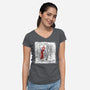 Take On Me Jessica-Womens-V-Neck-Tee-zascanauta