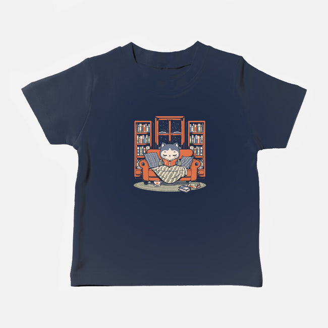 Cozy Book Winter Cat-Baby-Basic-Tee-Studio Mootant