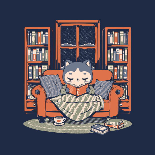 Cozy Book Winter Cat-Unisex-Basic-Tee-Studio Mootant