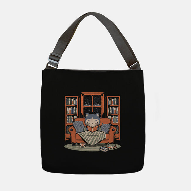 Cozy Book Winter Cat-None-Adjustable Tote-Bag-Studio Mootant