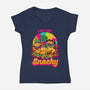 Cat Psychedelic Food Trip-Womens-V-Neck-Tee-Studio Mootant