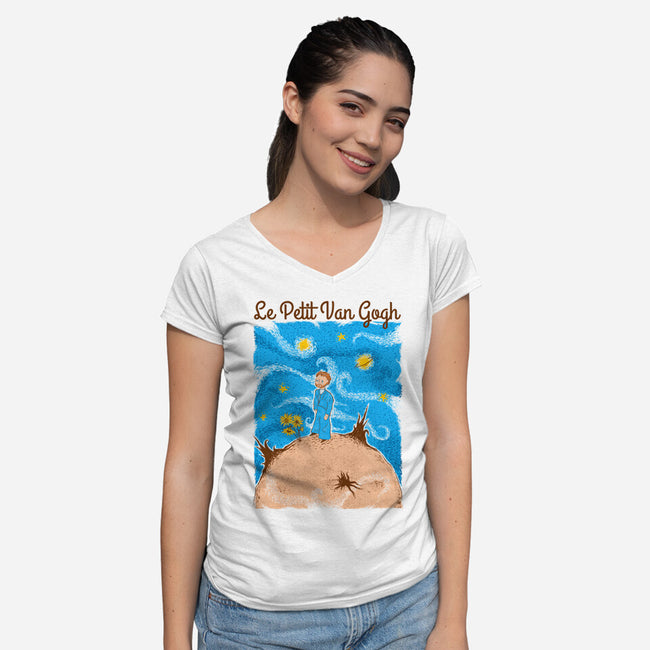 The Little Van Gogh-Womens-V-Neck-Tee-Umberto Vicente