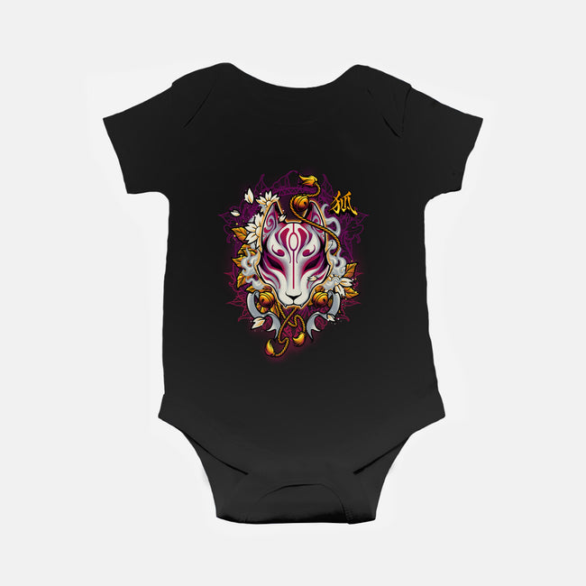 Kitsune Fox Spirit Mask-Baby-Basic-Onesie-Angoes25